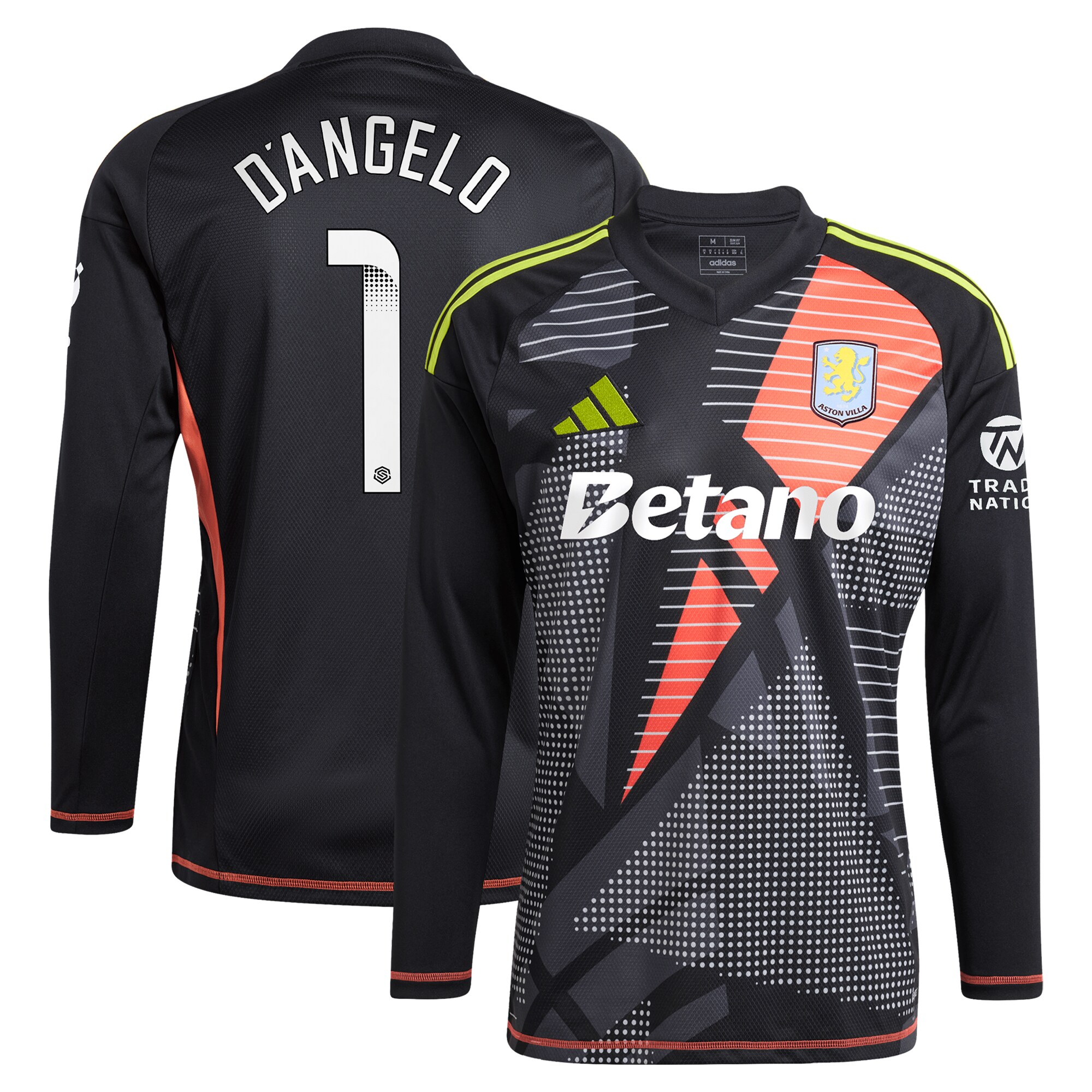aston villa wsl adidas goalkeeper shirt 2024-25 – long sleeve with d8217angelo 1 printing Collection - Official Aston Villa Kits