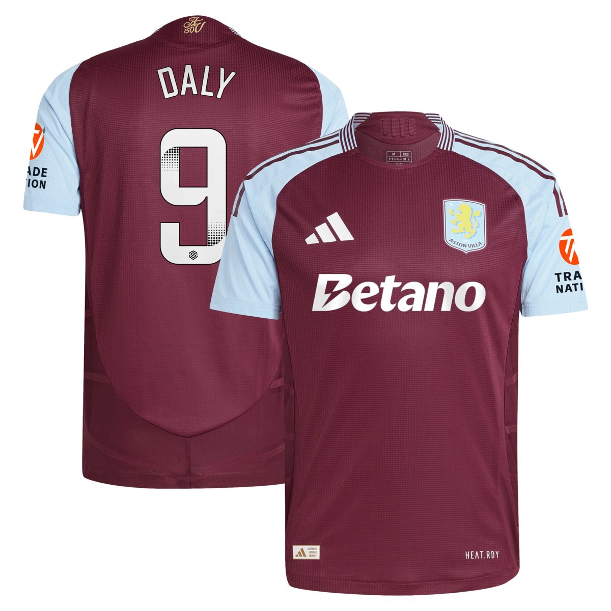 aston villa wsl adidas home authentic shirt 2024-25 with daly 9 printing Collection - Official Aston Villa Kits