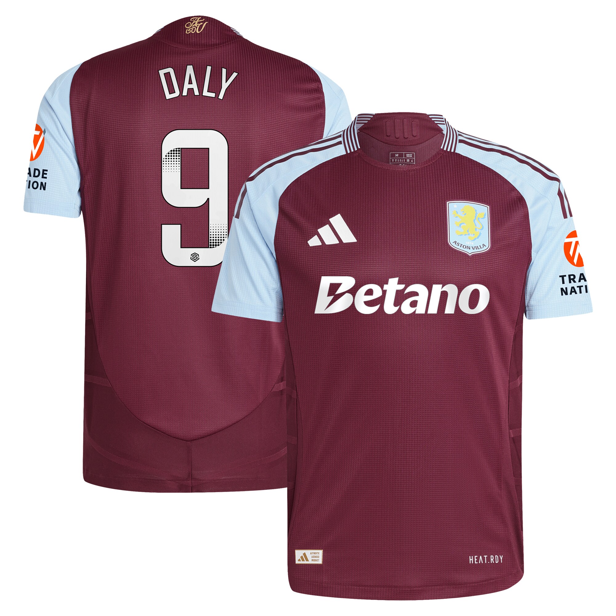 aston villa wsl adidas home authentic shirt 2024-25 with daly 9 printing Collection - Official Aston Villa Kits