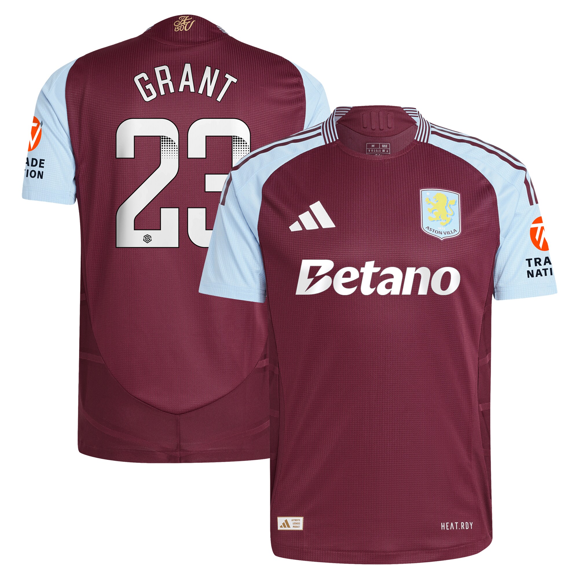 aston villa wsl adidas home authentic shirt 2024-25 with grant 23 printing Collection - Official Aston Villa Kits