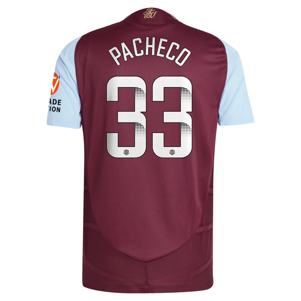 aston villa wsl adidas home authentic shirt 2024-25 with pacheco 33 printing Collection - Official Aston Villa Kits