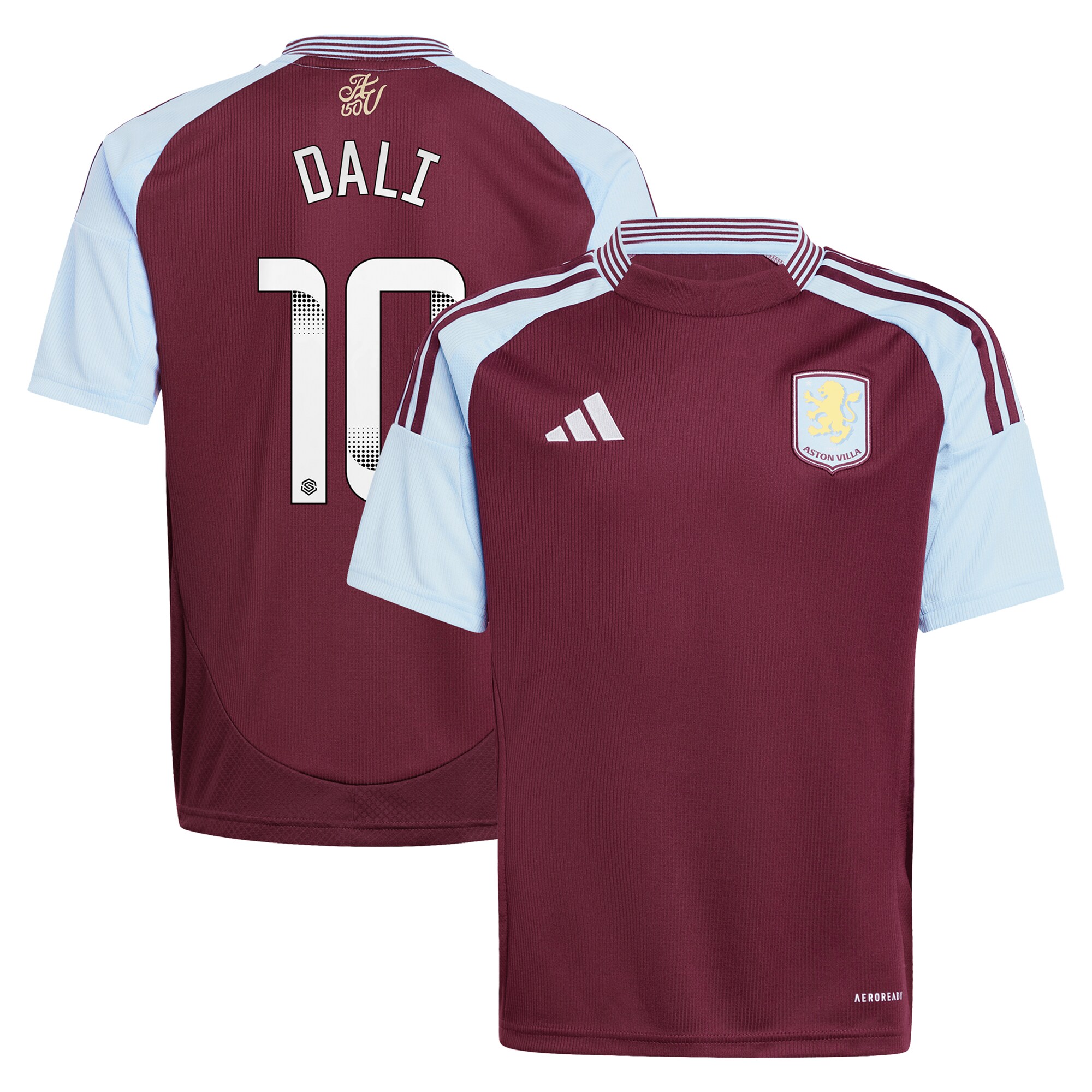 aston villa wsl adidas home shirt 2024-25 – kids with dali 10 printing Collection - Official Aston Villa Kits