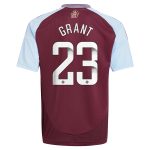 aston villa wsl adidas home shirt 2024-25 – kids with grant 23 printing Collection - Official Aston Villa Kits