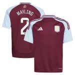 aston villa wsl adidas home shirt 2024-25 – kids with mayling 2 printing Collection - Official Aston Villa Kits