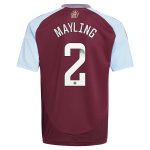 aston villa wsl adidas home shirt 2024-25 – kids with mayling 2 printing Collection - Official Aston Villa Kits