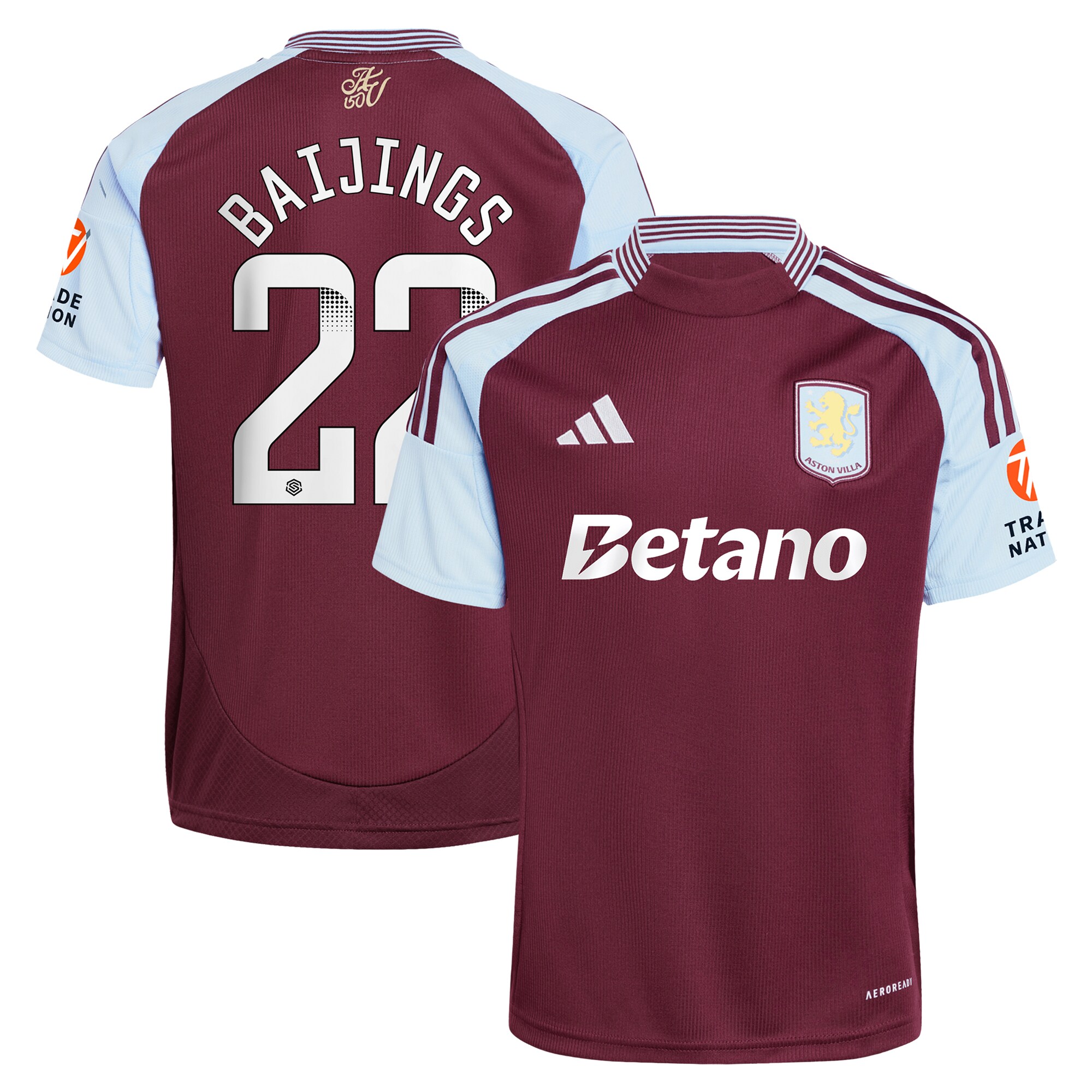 aston villa wsl adidas home shirt 2024-25 with baijings 22 printing Collection - Official Aston Villa Kits