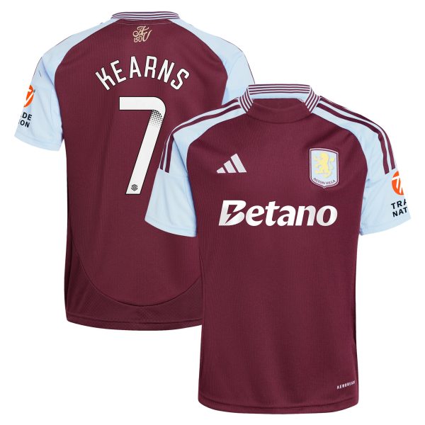 aston villa wsl adidas home shirt 2024-25 with kearns 7 printing Collection - Official Aston Villa Kits