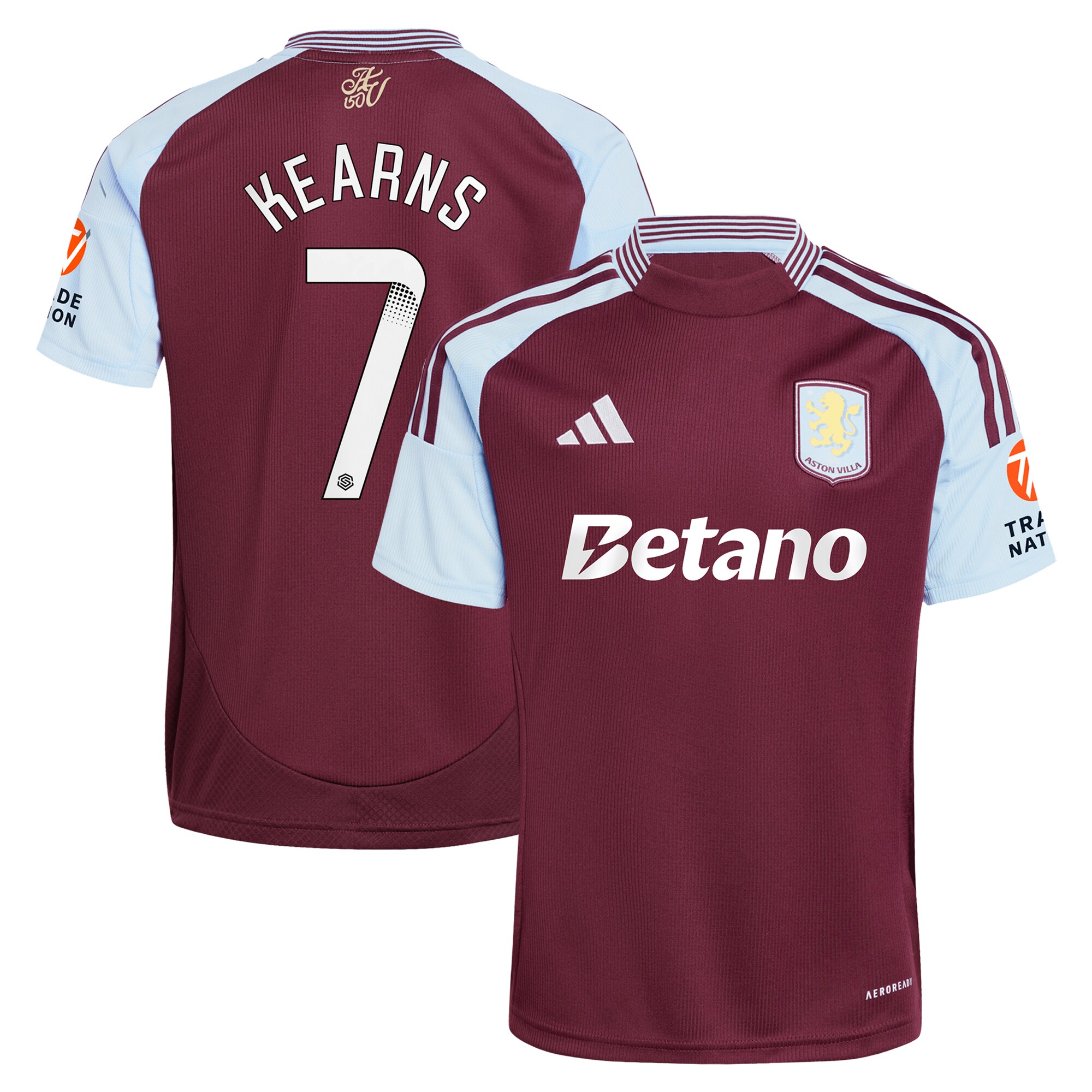 aston villa wsl adidas home shirt 2024-25 with kearns 7 printing Collection - Official Aston Villa Kits