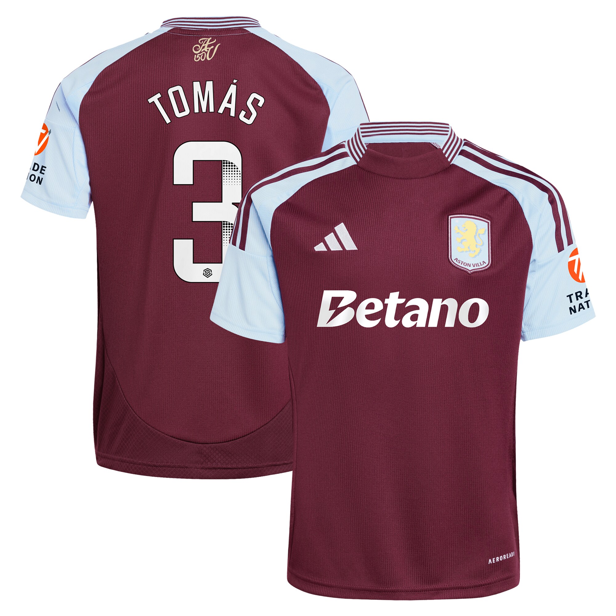 aston villa wsl adidas home shirt 2024-25 with tomás 3 printing Collection - Official Aston Villa Kits