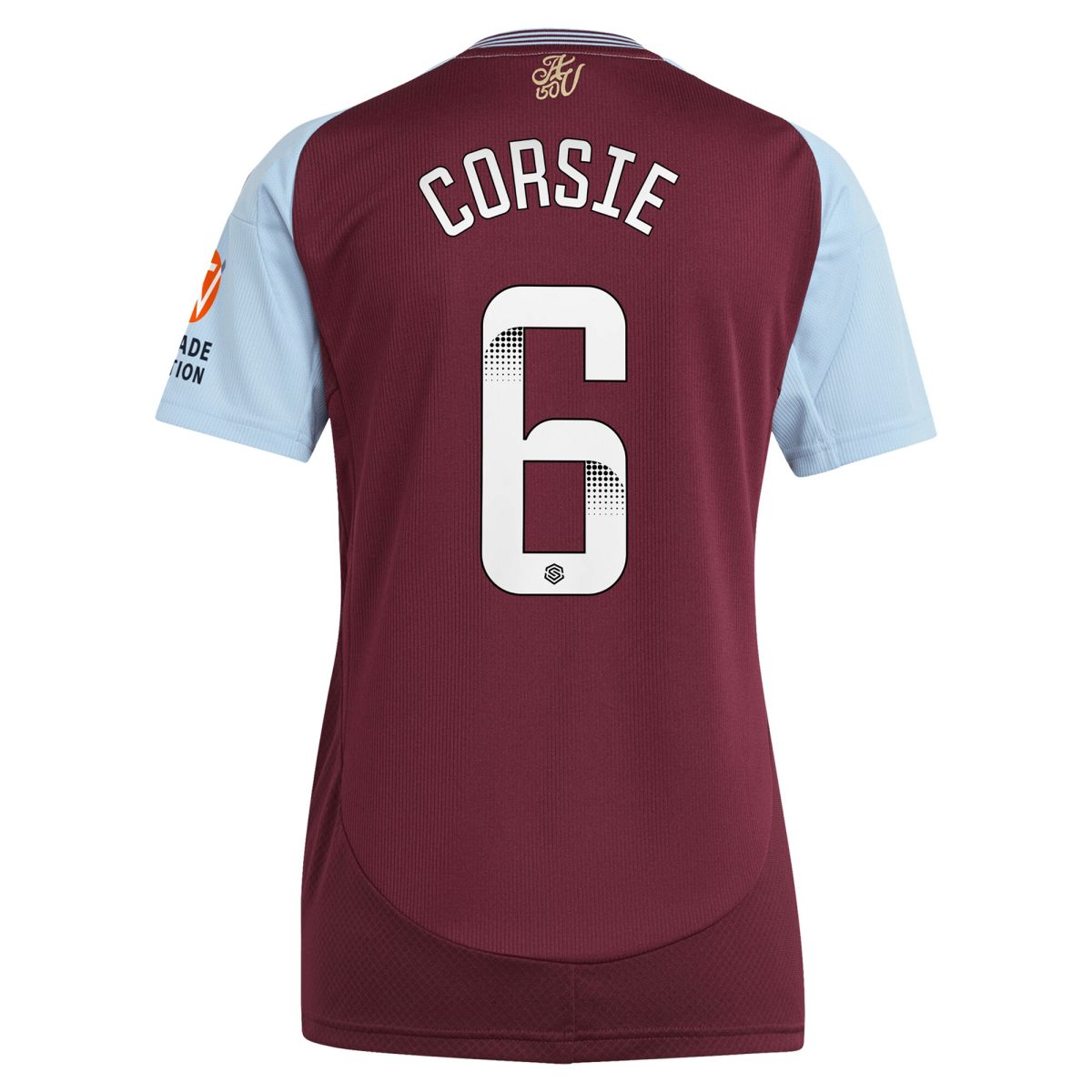 aston villa wsl adidas home shirt 2024-25 – womens with corsie 6 printing Collection - Official Aston Villa Kits