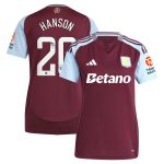aston villa wsl adidas home shirt 2024-25 – womens with hanson 20 printing Collection - Official Aston Villa Kits