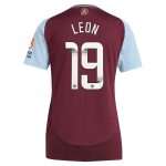 aston villa wsl adidas home shirt 2024-25 – womens with leon 19 printing Collection - Official Aston Villa Kits