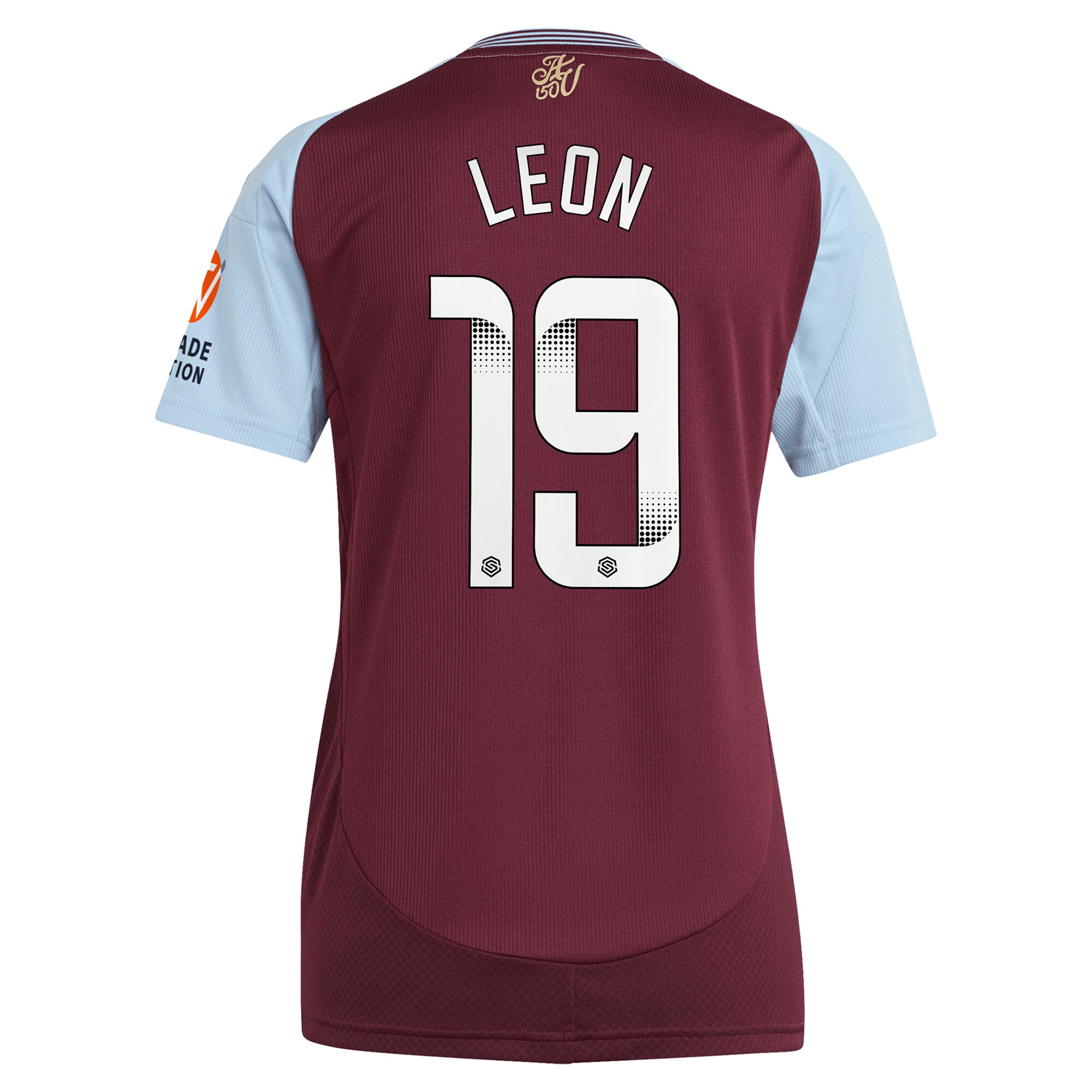 aston villa wsl adidas home shirt 2024-25 – womens with leon 19 printing Collection - Official Aston Villa Kits