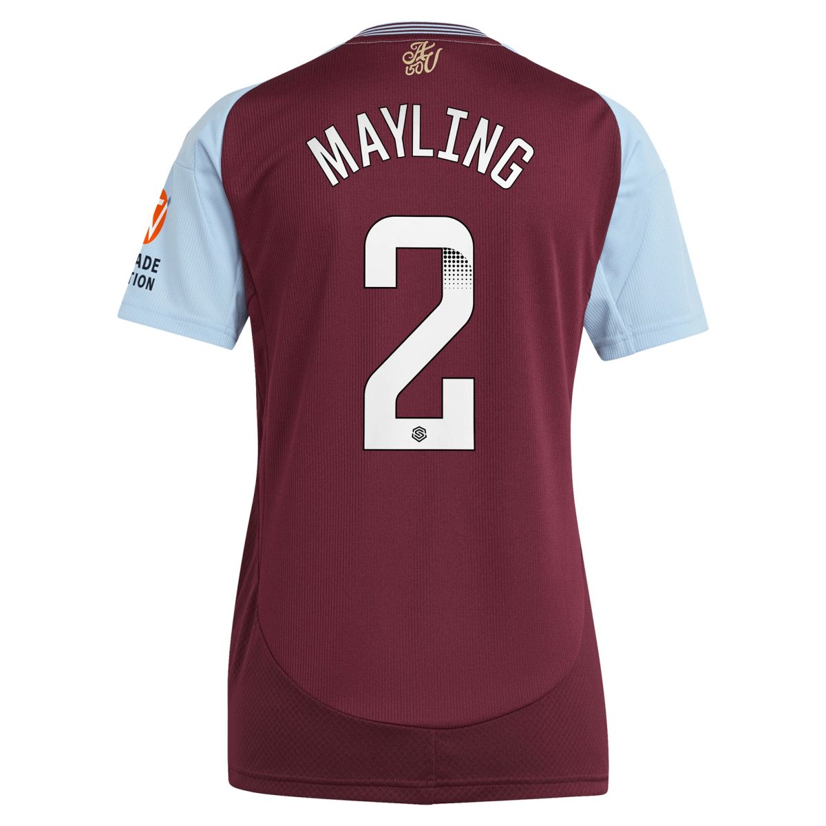 aston villa wsl adidas home shirt 2024-25 – womens with mayling 2 printing Collection - Official Aston Villa Kits