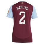 aston villa wsl adidas home shirt 2024-25 – womens with mayling 2 printing Collection - Official Aston Villa Kits