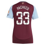 aston villa wsl adidas home shirt 2024-25 – womens with pacheco 33 printing Collection - Official Aston Villa Kits