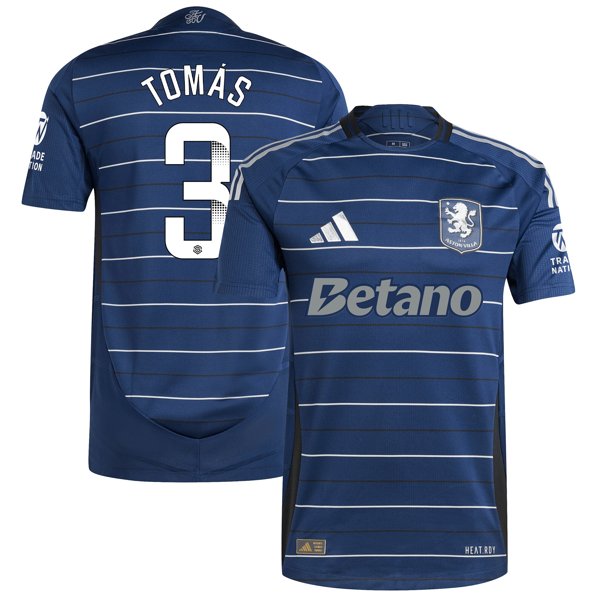 aston villa wsl adidas third authentic shirt 2024-25 with tomás 3 printing Collection - Official Aston Villa Kits