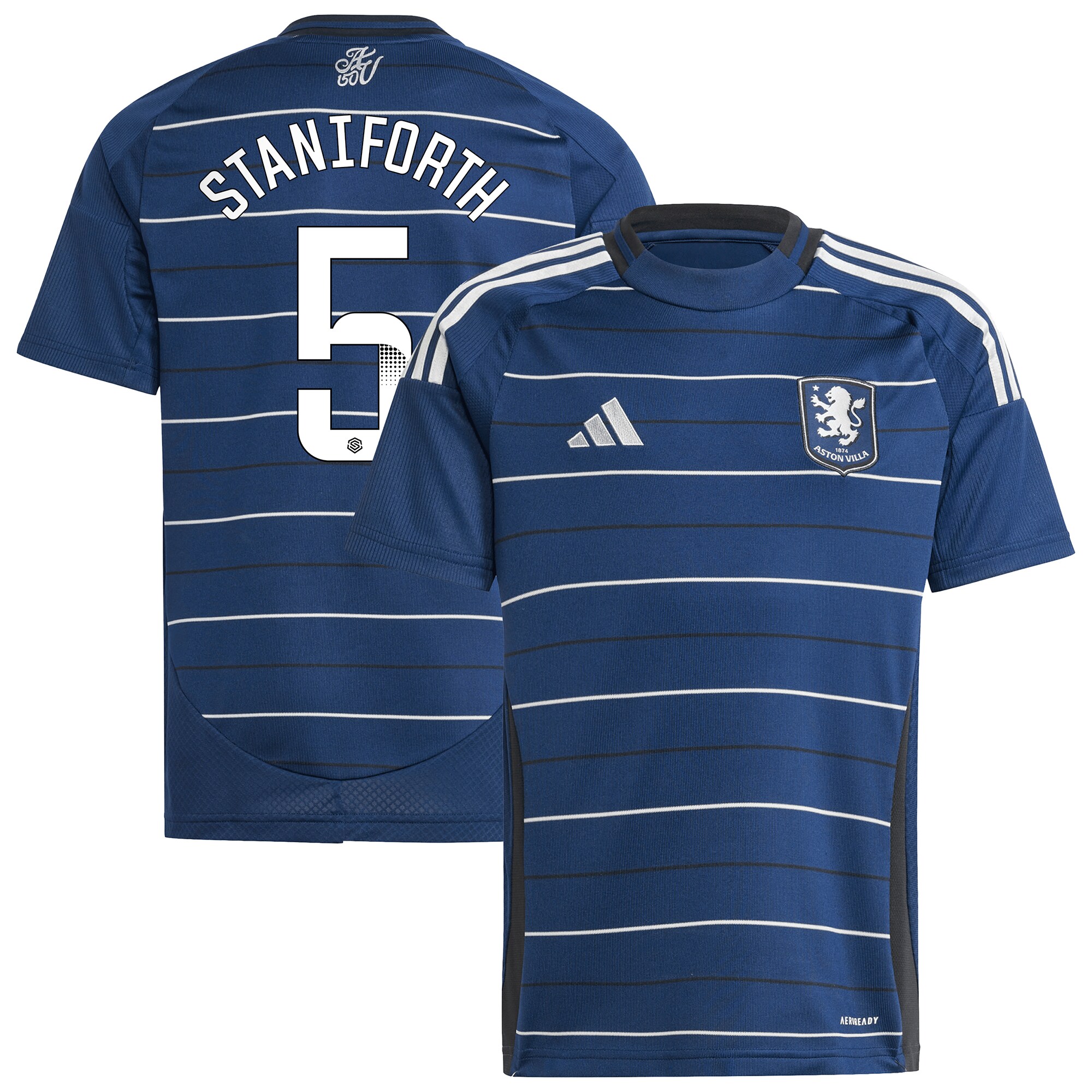 aston villa wsl adidas third shirt 2024-25 – kids with staniforth 5 printing Collection - Official Aston Villa Kits