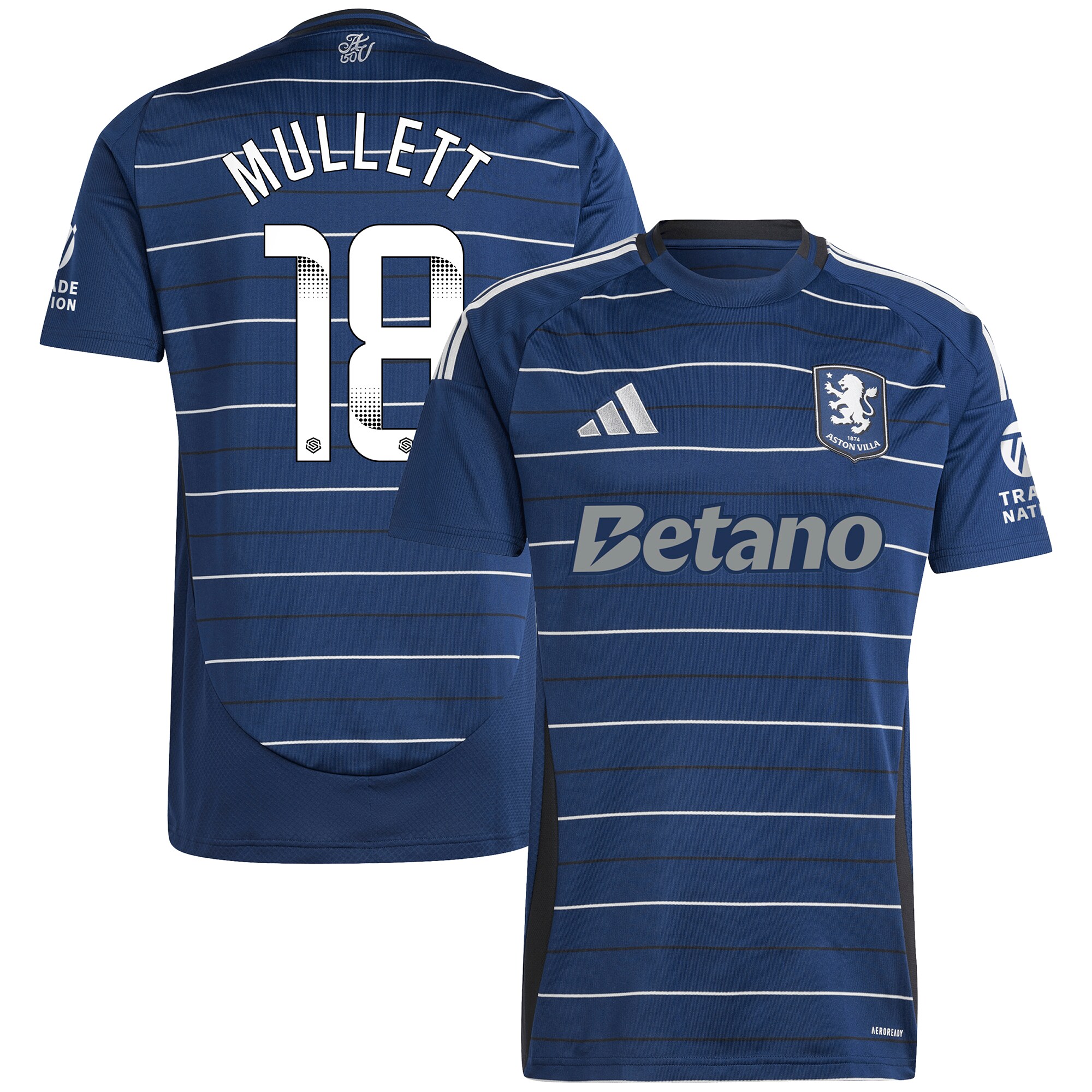 aston villa wsl adidas third shirt 2024-25 with mullett 18 printing Collection - Official Aston Villa Kits