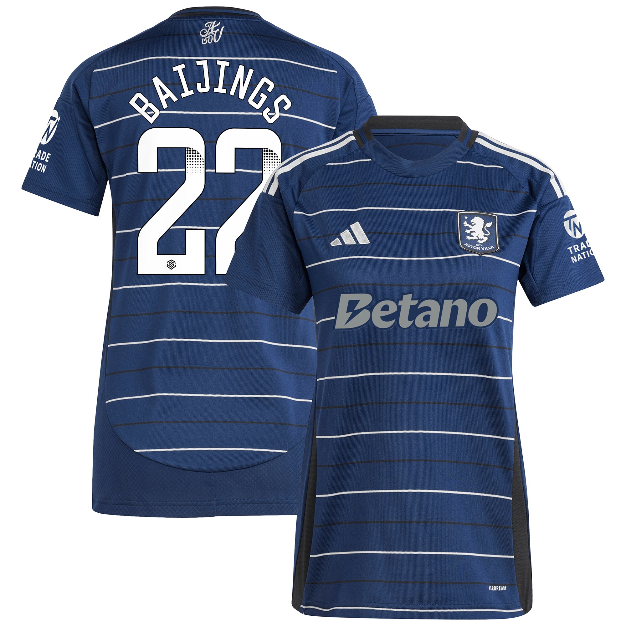 aston villa wsl adidas third shirt 2024-25 – womens with baijings 22 printing Collection - Official Aston Villa Kits