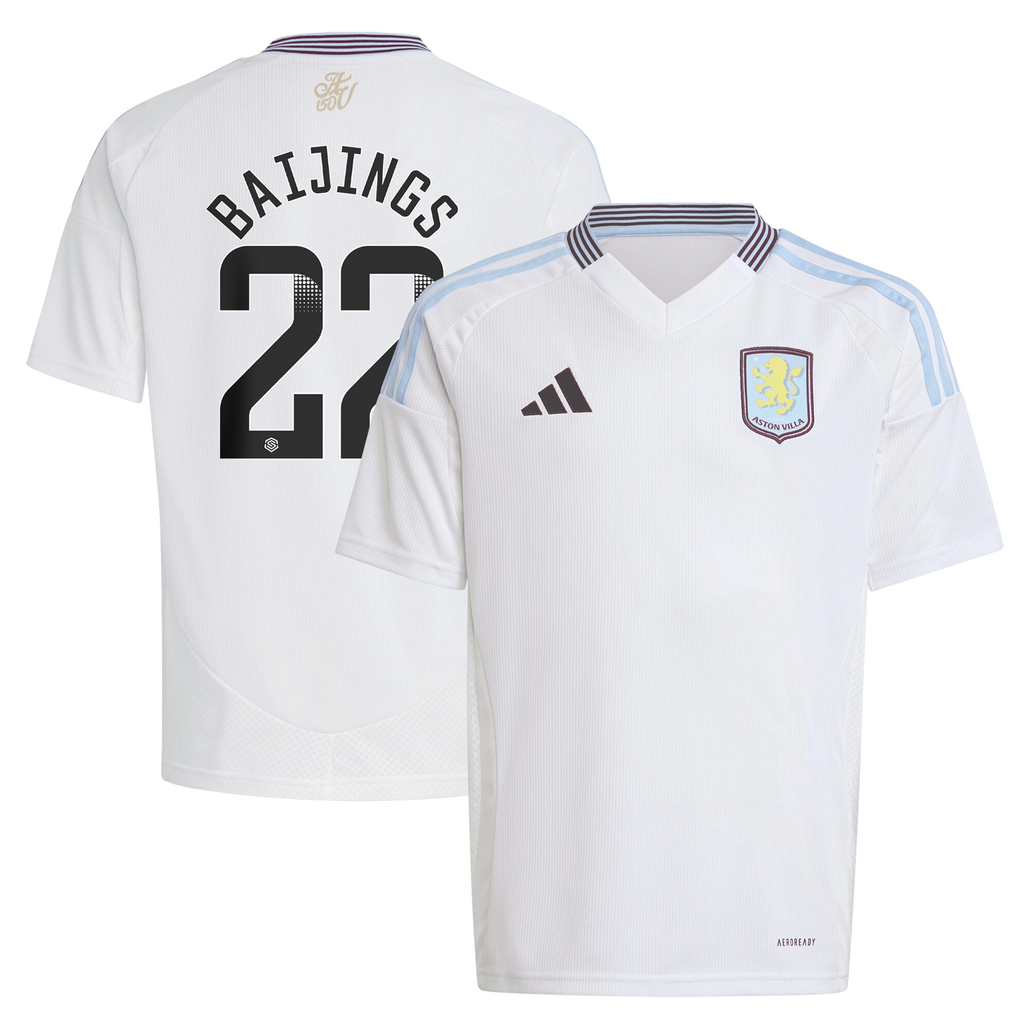 aston villa wsl away shirt 2024-25 – kids with baijings 22 printing Collection - Official Aston Villa Kits