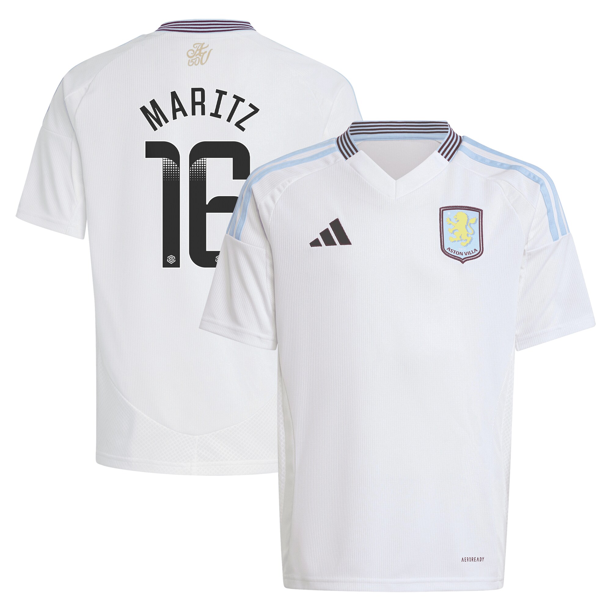 aston villa wsl away shirt 2024-25 – kids with maritz 16 printing Collection - Official Aston Villa Kits
