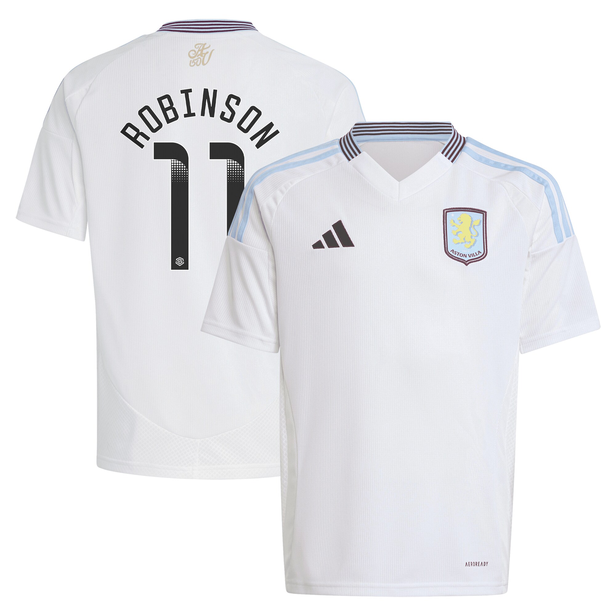 aston villa wsl away shirt 2024-25 – kids with robinson 11 printing Collection - Official Aston Villa Kits