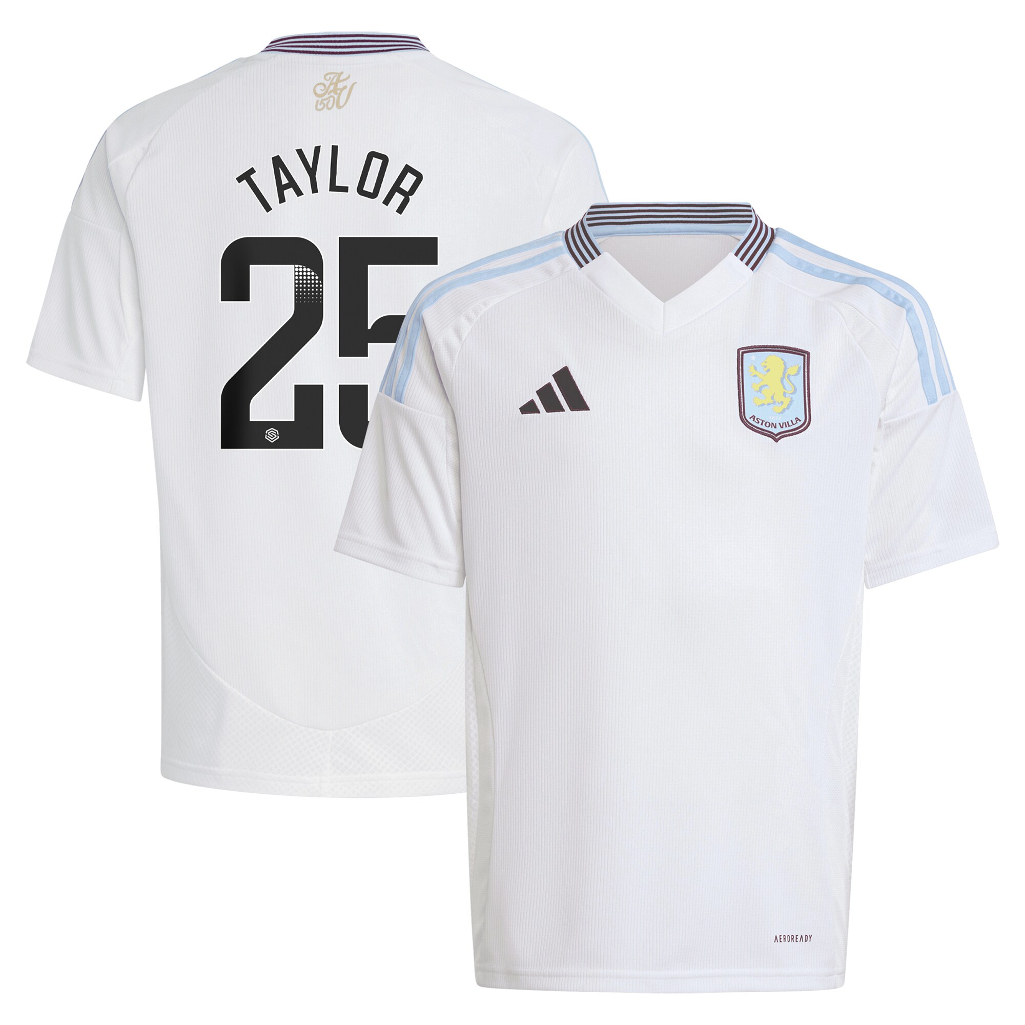 aston villa wsl away shirt 2024-25 – kids with taylor 25 printing Collection - Official Aston Villa Kits