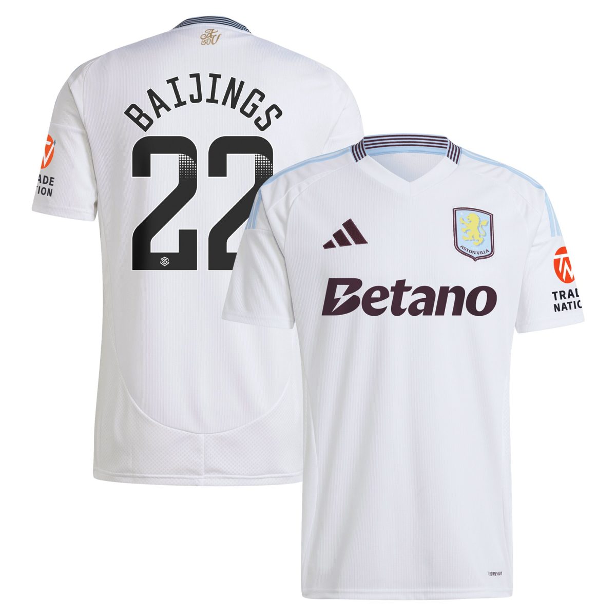 aston villa wsl away shirt 2024-25 with baijings 22 printing Collection - Official Aston Villa Kits