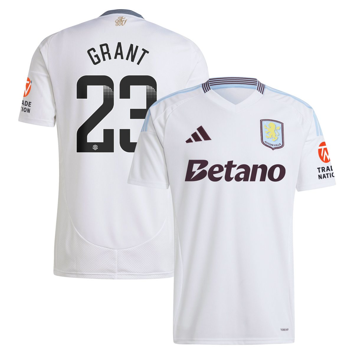 aston villa wsl away shirt 2024-25 with grant 23 printing Collection - Official Aston Villa Kits