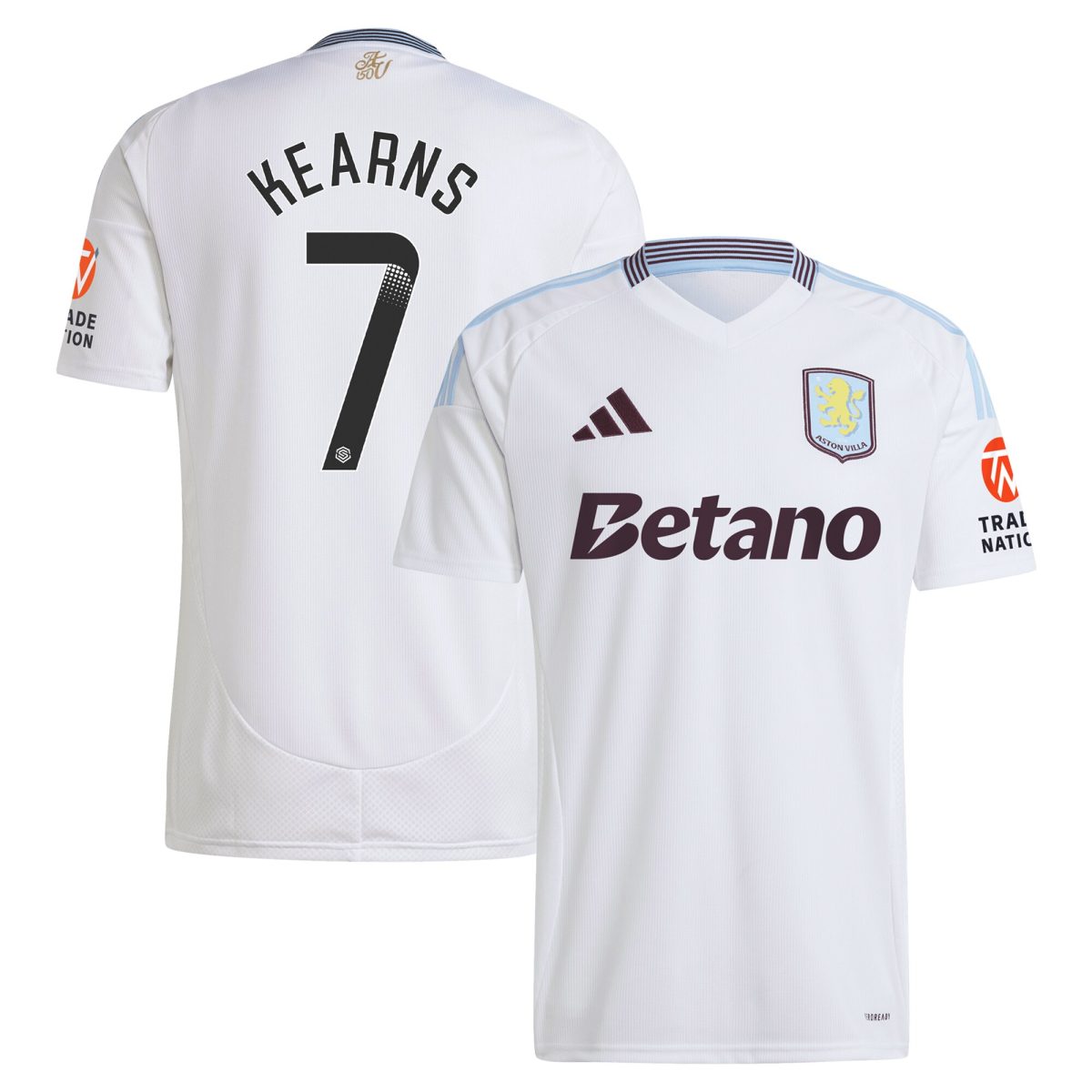 aston villa wsl away shirt 2024-25 with kearns 7 printing Collection - Official Aston Villa Kits