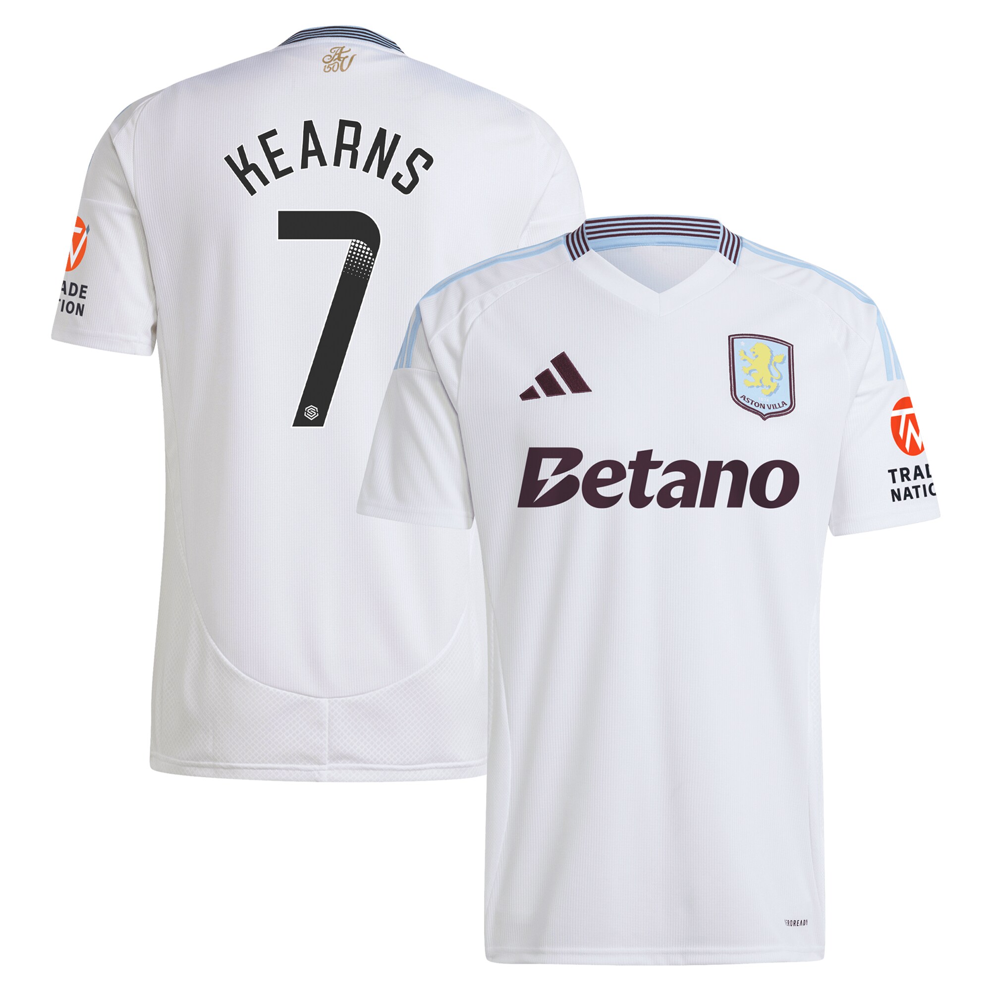 aston villa wsl away shirt 2024-25 with kearns 7 printing Collection - Official Aston Villa Kits