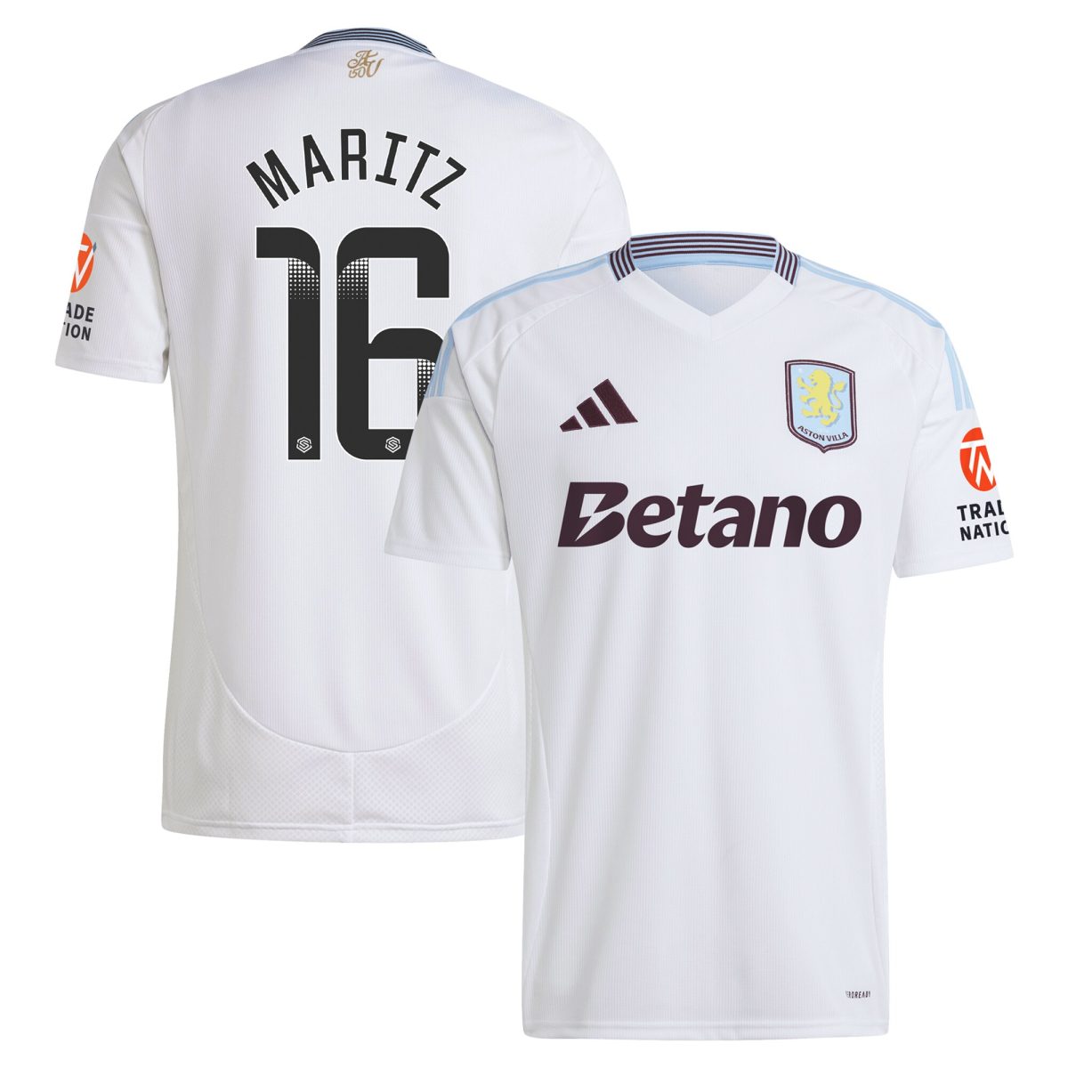 aston villa wsl away shirt 2024-25 with maritz 16 printing Collection - Official Aston Villa Kits