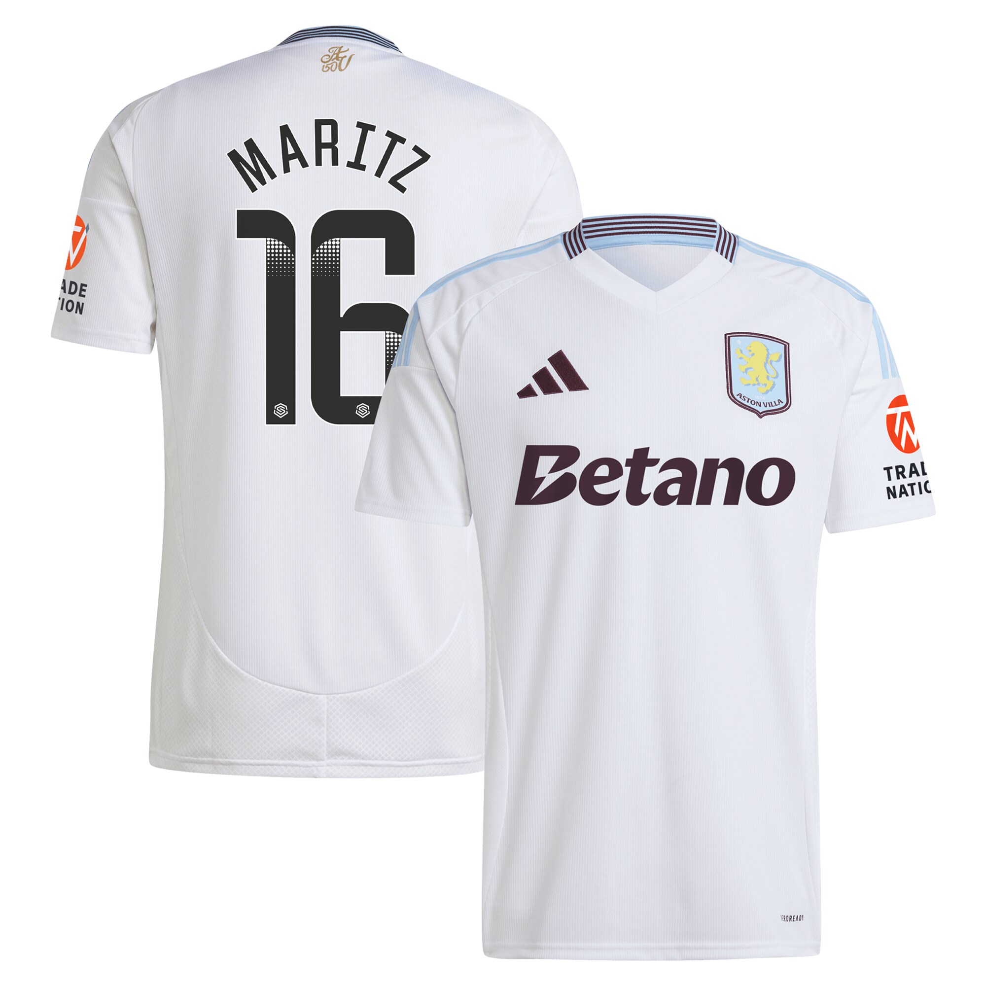 aston villa wsl away shirt 2024-25 with maritz 16 printing Collection - Official Aston Villa Kits