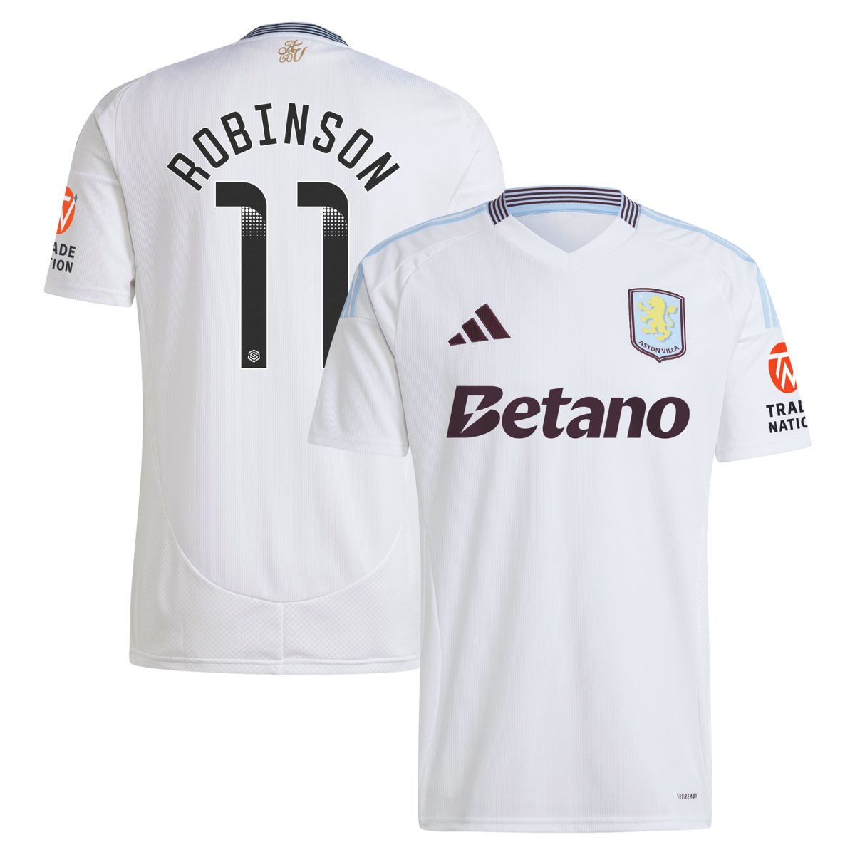 aston villa wsl away shirt 2024-25 with robinson 11 printing Collection - Official Aston Villa Kits