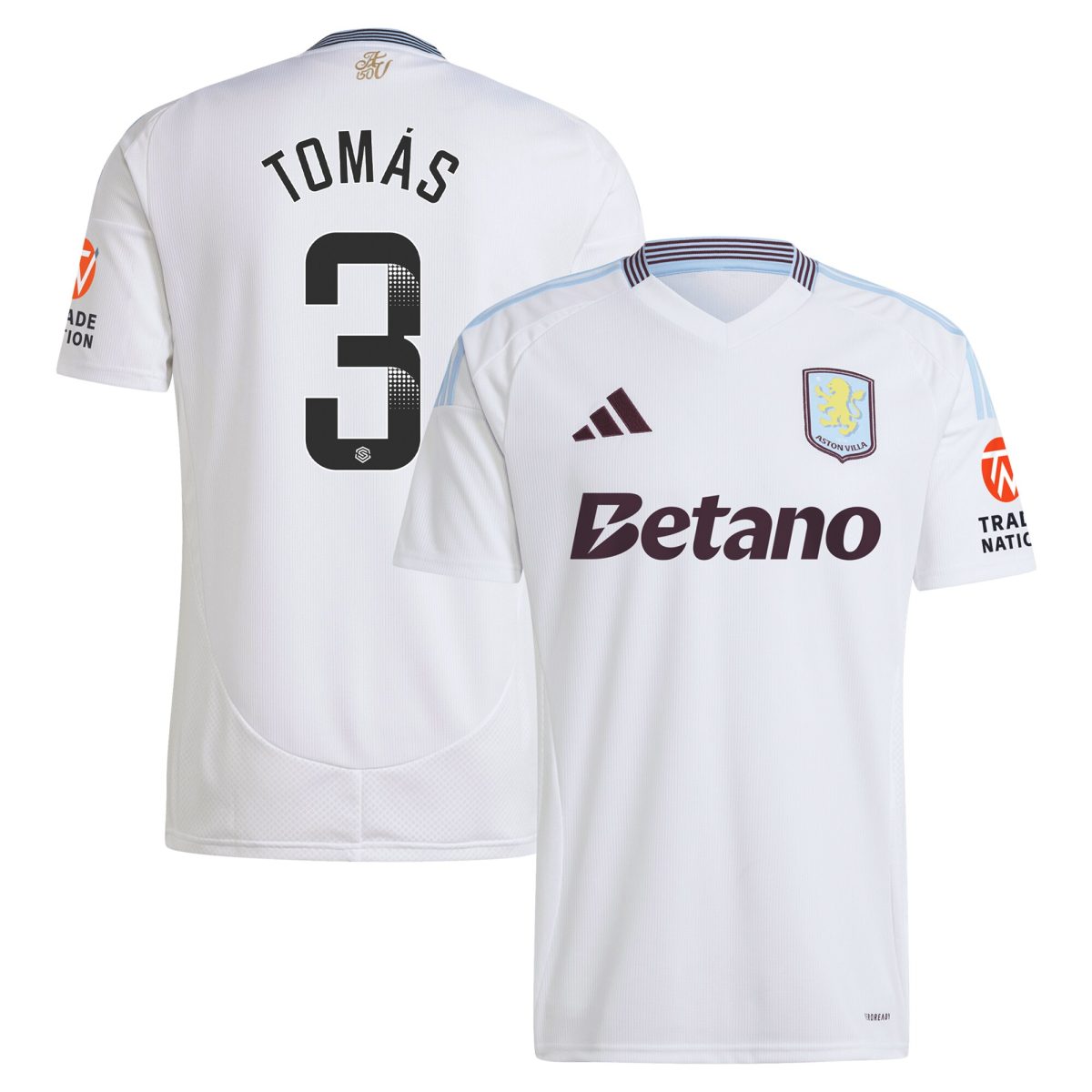 aston villa wsl away shirt 2024-25 with tomás 3 printing Collection - Official Aston Villa Kits