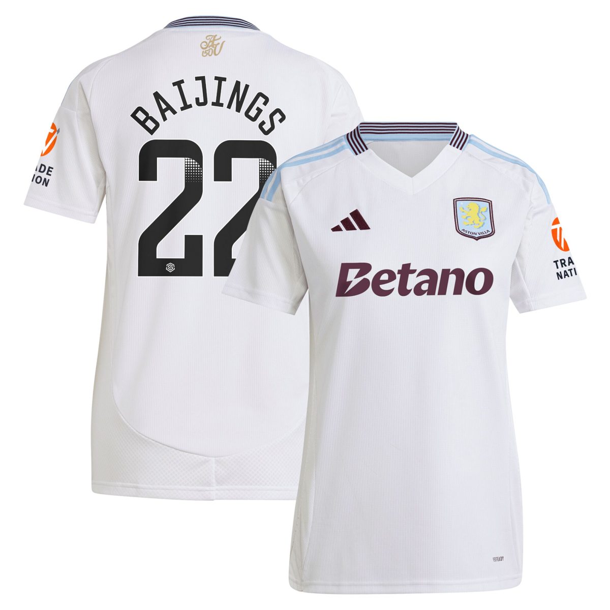 aston villa wsl away shirt 2024-25 – womens with baijings 22 printing Collection - Official Aston Villa Kits