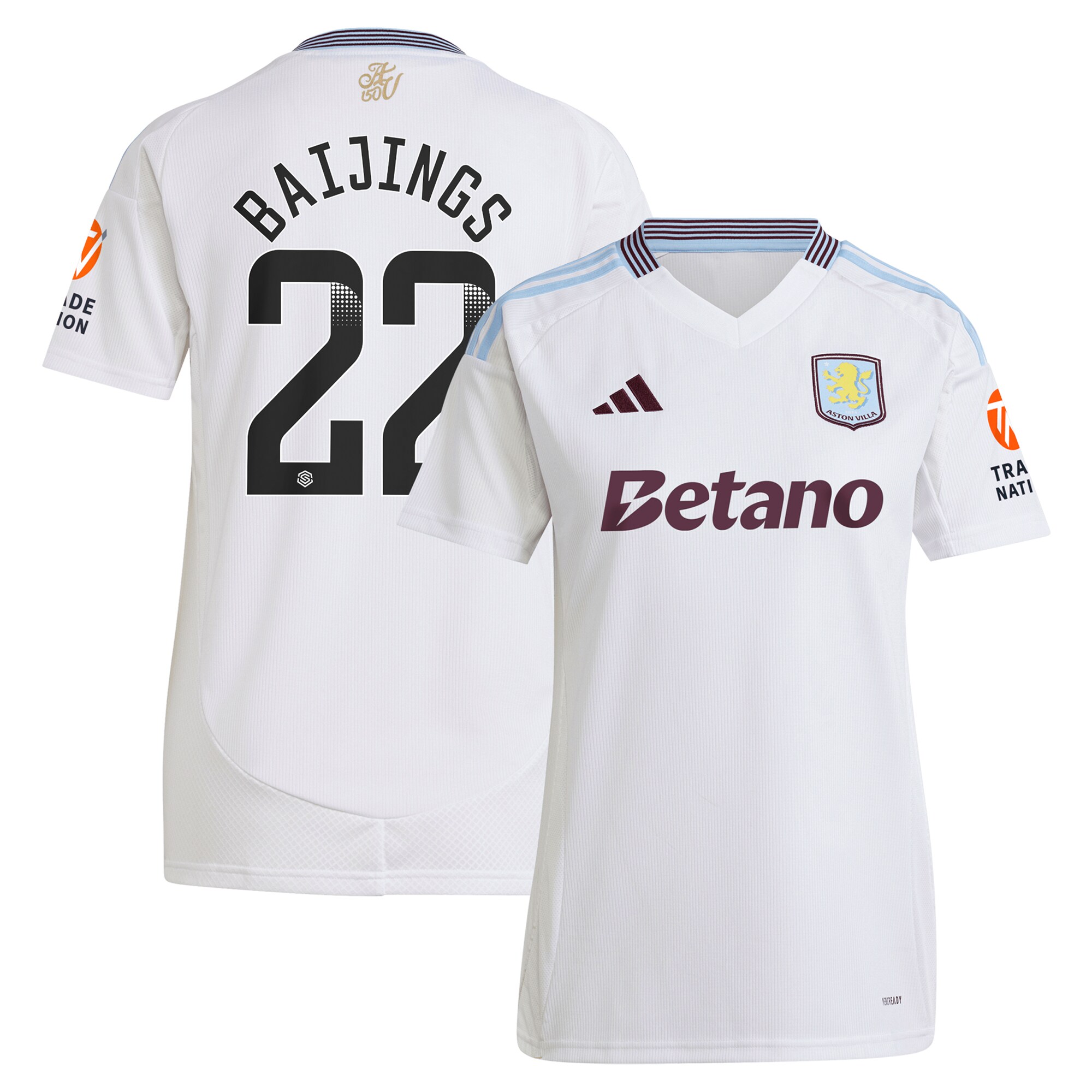 aston villa wsl away shirt 2024-25 – womens with baijings 22 printing Collection - Official Aston Villa Kits