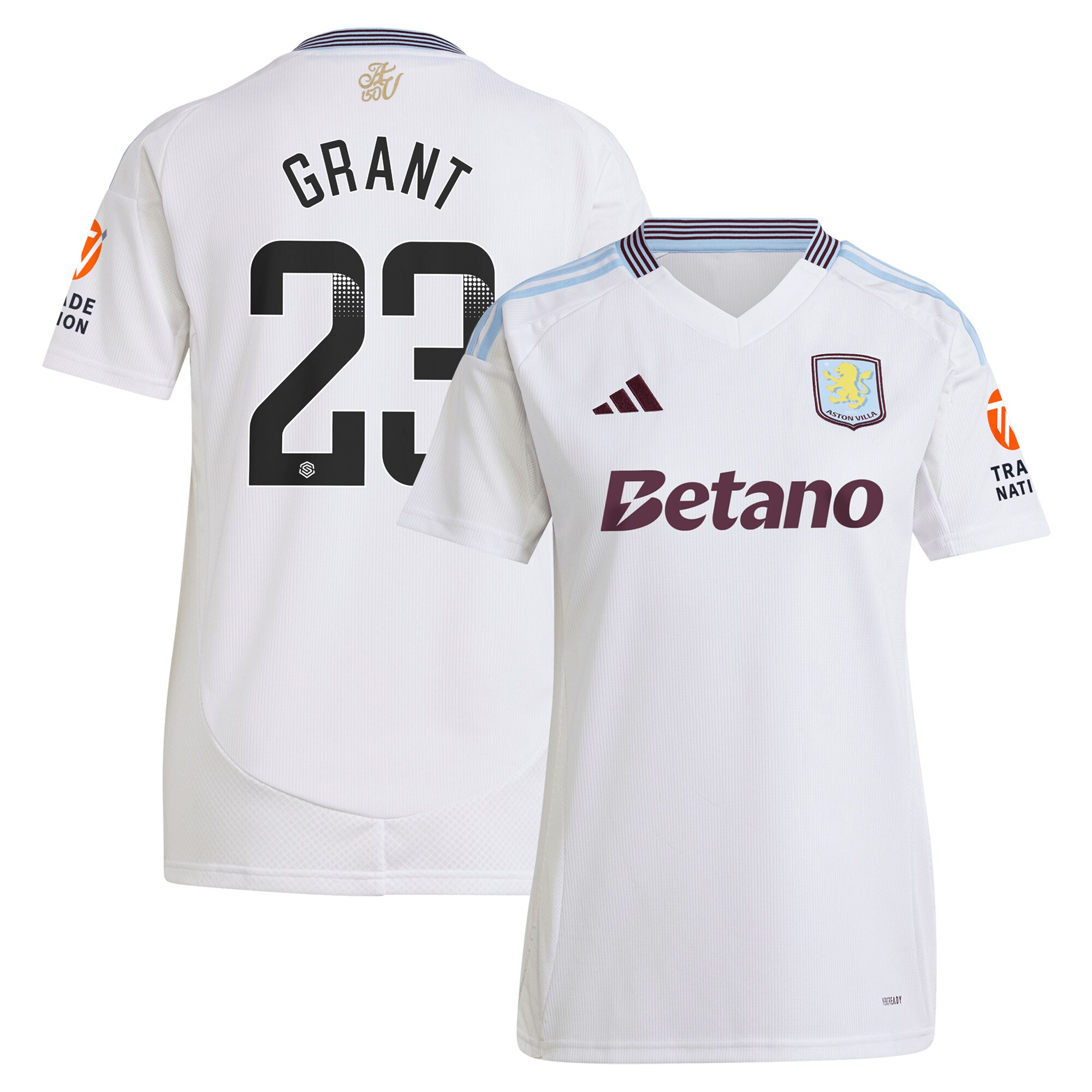 aston villa wsl away shirt 2024-25 – womens with grant 23 printing Collection - Official Aston Villa Kits
