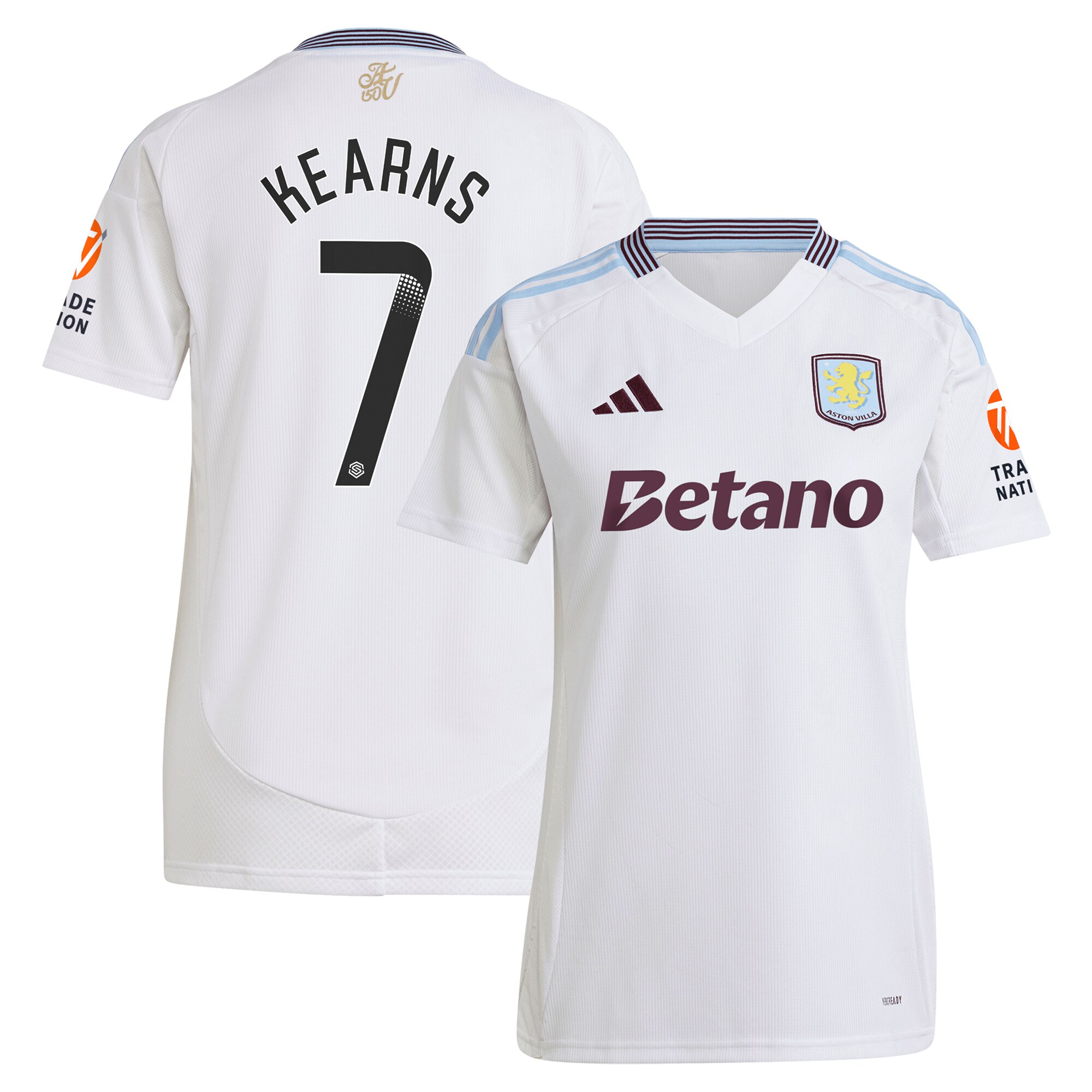aston villa wsl away shirt 2024-25 – womens with kearns 7 printing Collection - Official Aston Villa Kits