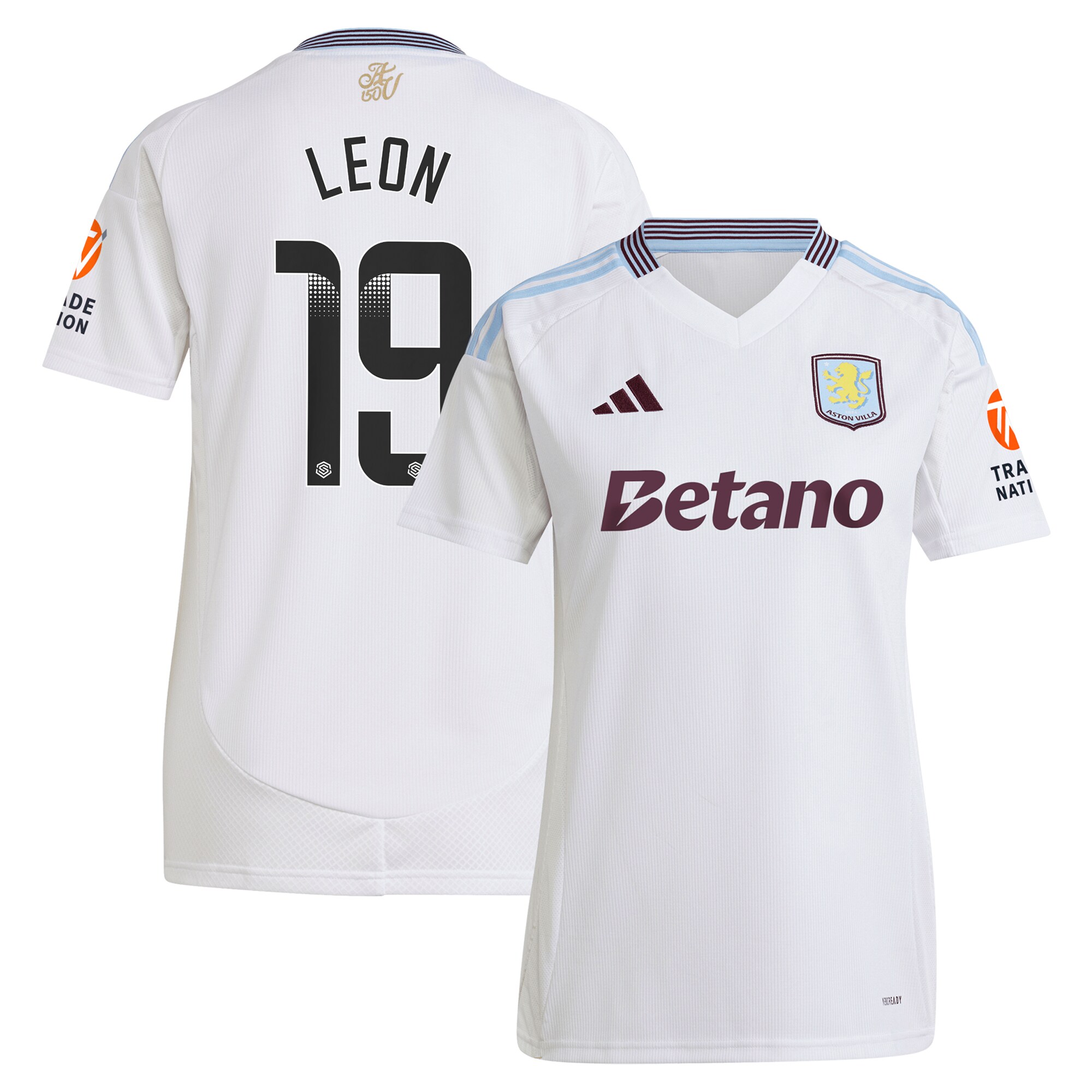 aston villa wsl away shirt 2024-25 – womens with leon 19 printing Collection - Official Aston Villa Kits