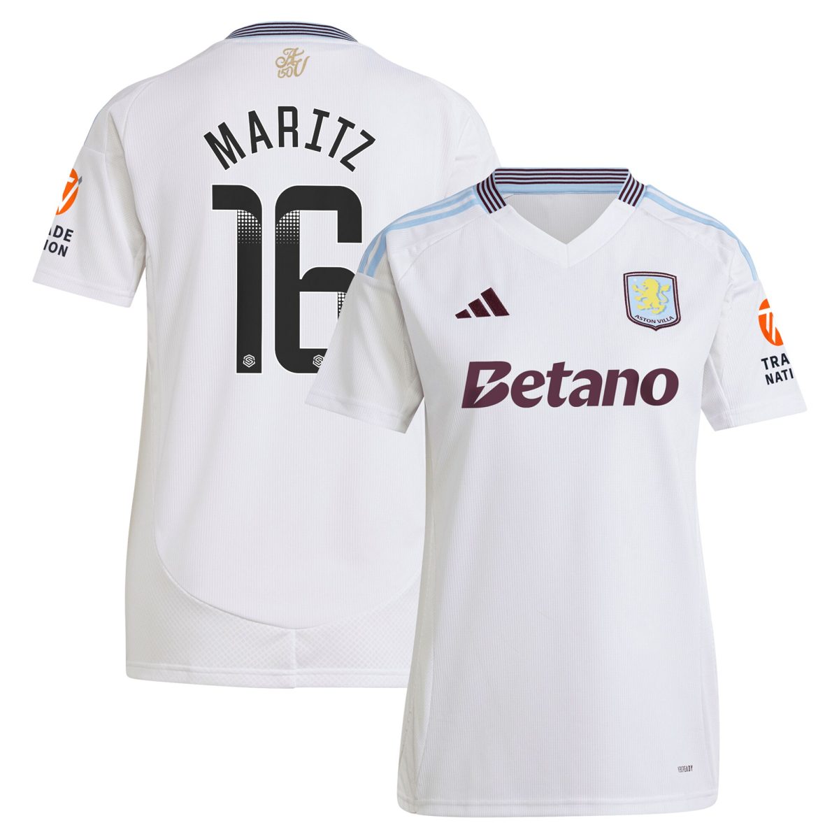 aston villa wsl away shirt 2024-25 – womens with maritz 16 printing Collection - Official Aston Villa Kits