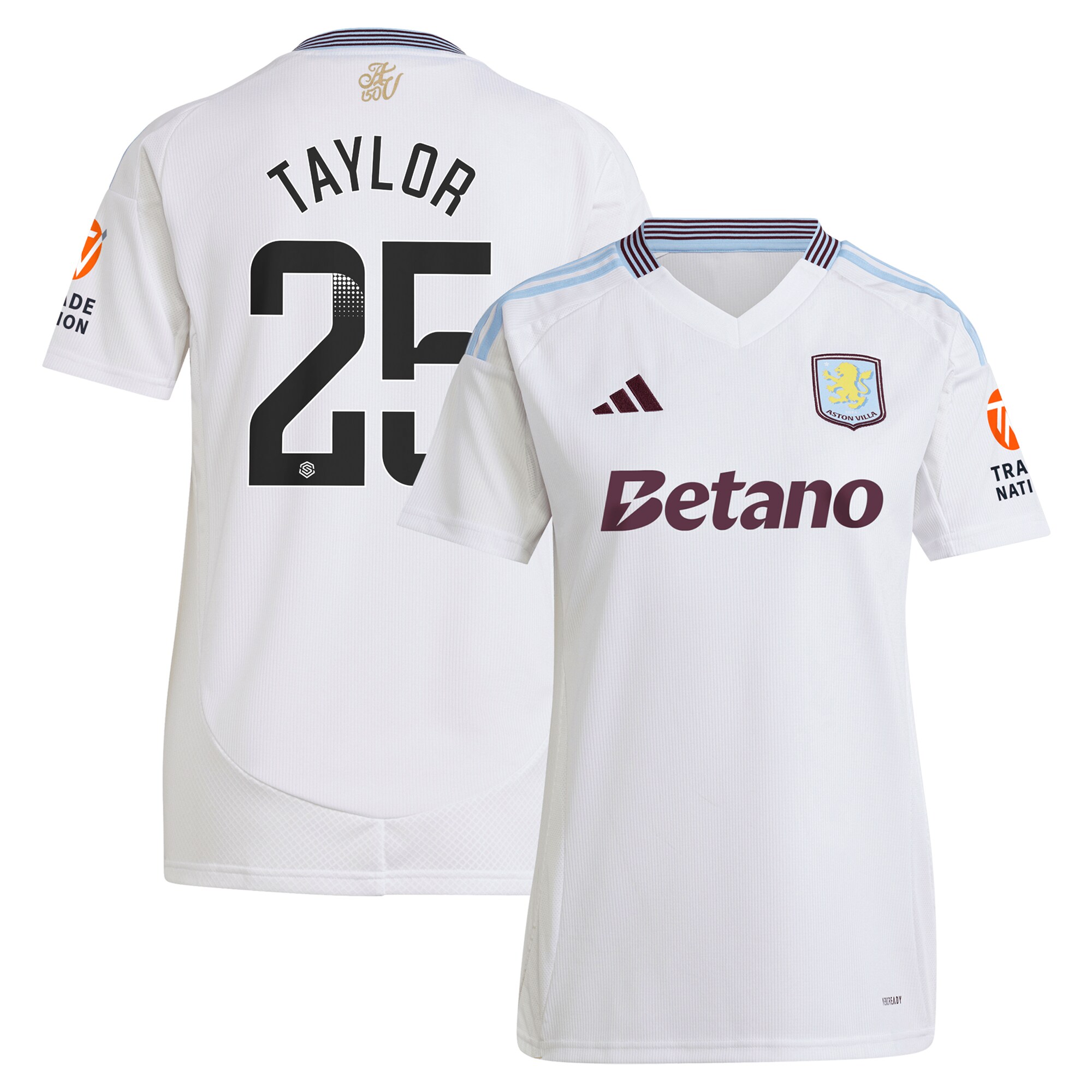 aston villa wsl away shirt 2024-25 – womens with taylor 25 printing Collection - Official Aston Villa Kits